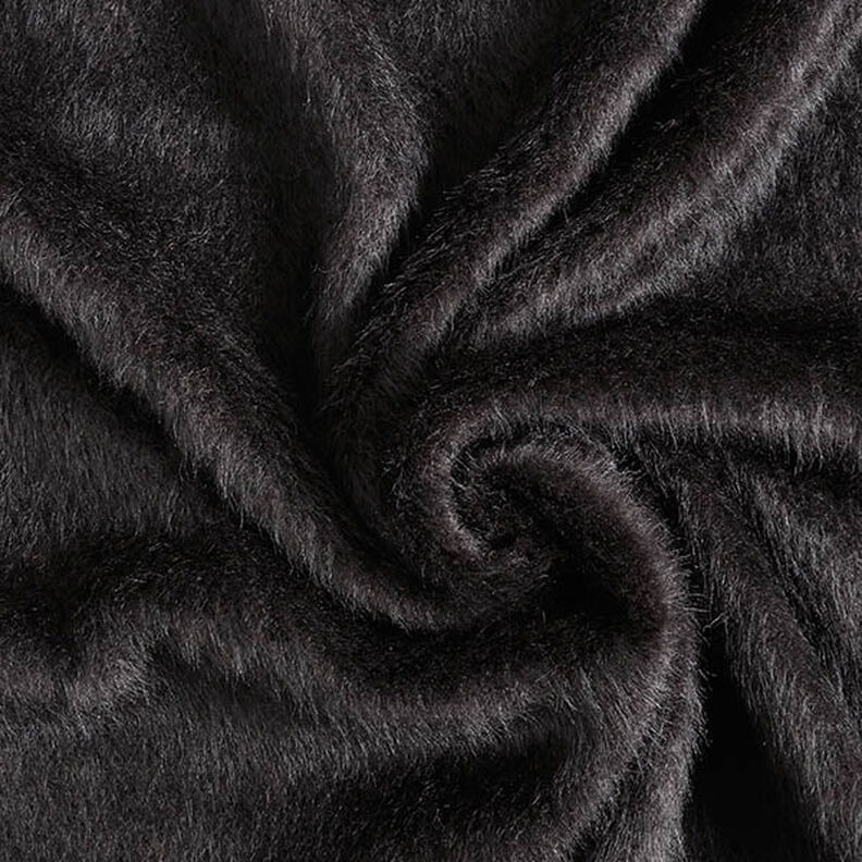 Tessuto per cappotto in maglia soffice tinta unita – nero,  image number 1