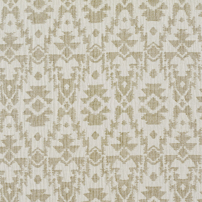 mussolina / tessuto doppio increspato Motivo azteco jacquard | by Poppy cachi chiaro/grigio nebbia,  image number 1