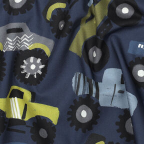 popeline di cotone Monster trucks | Poppy Fabrics – blu marino, 