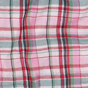 mussolina / tessuto doppio increspato lurex Quadri | Poppy Fabrics – rosé/oro effetto metallizzato, 