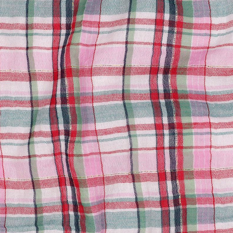mussolina / tessuto doppio increspato lurex Quadri | Poppy Fabrics – rosé/oro effetto metallizzato, image number 2
