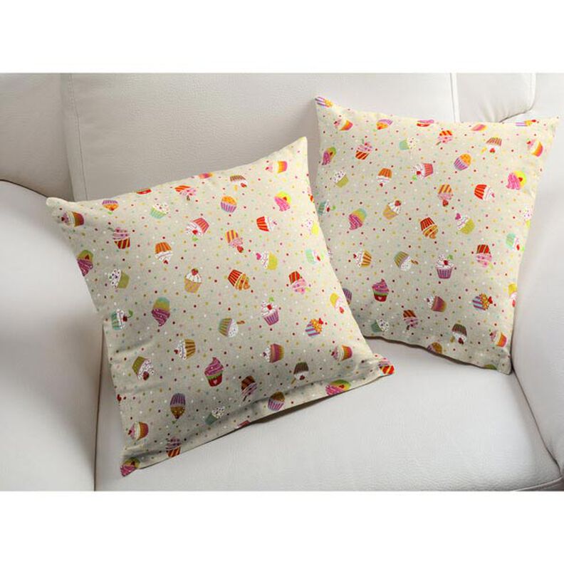 tessuto arredo mezzo panama muffin colorati – naturale,  image number 5