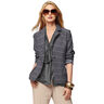 Tessuto per cappotto testurizzato filato glitterato – blu notte/duna,  thumbnail number 6