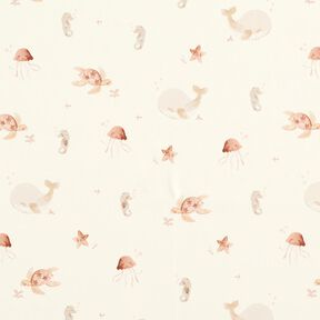 tessuto per impermeabili Delicato mondo sottomarino stampa digitale – crema, 