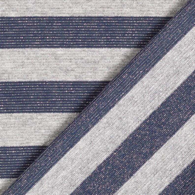 Jersey glitterato a righe trasversali – grigio chiaro/blu marino,  image number 5