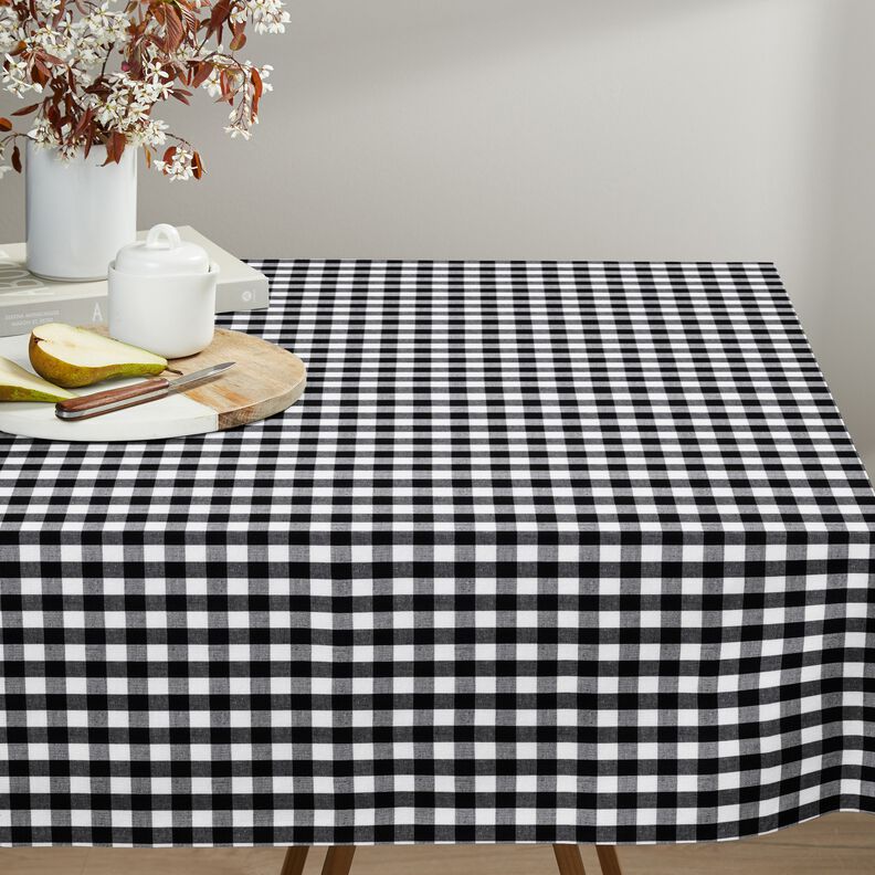 tessuto in cotone Quadro vichy 1,7 cm – nero/bianco,  image number 7