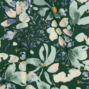 Tessuto di viscosa Fiori primaverili in stampa digitale – verde scuro/menta chiaro, 