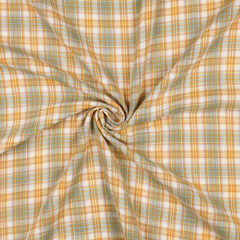 mussolina / tessuto doppio increspato Controllo | Poppy Fabrics – giallo curry/verde salvia,  image number 3