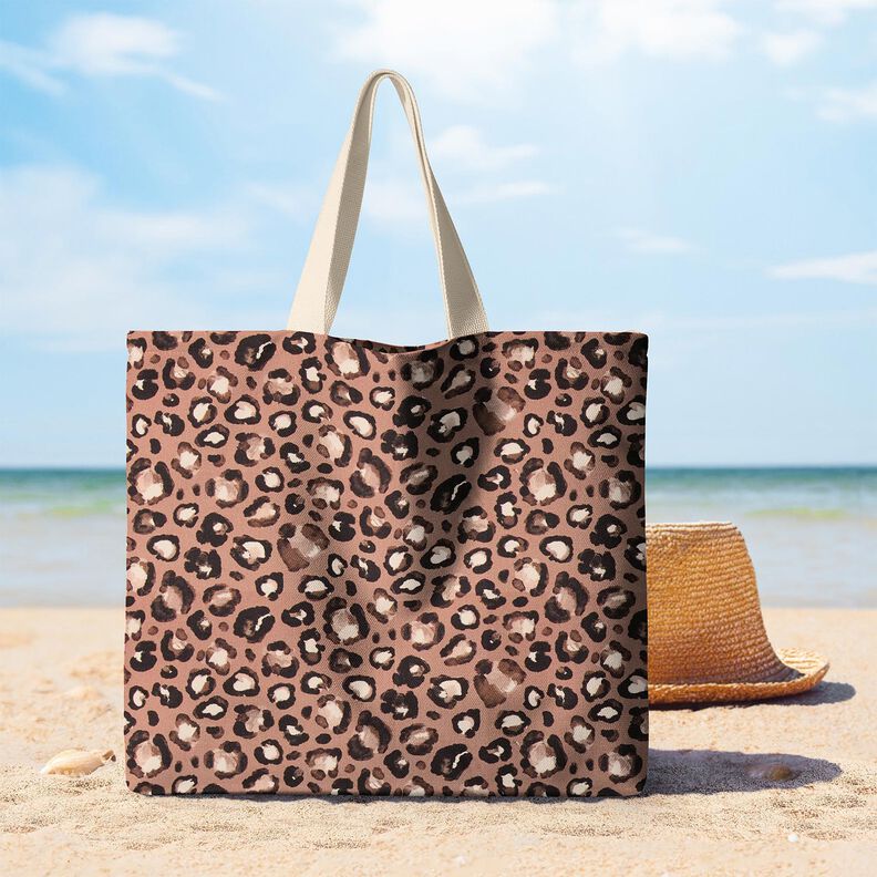 tessuto arredo tessuti canvas Pois Leopardato – cannella/nero,  image number 7