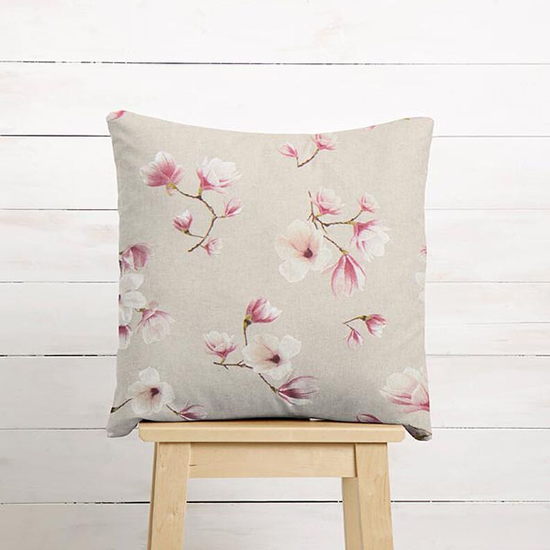 tessuto arredo mezzo panama Fiore di magnolia – malva/naturale,  image number 7