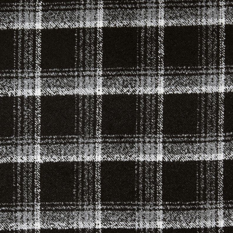 tessuto per cappotti Quadrato Boulcé – nero/bianco, image number 1
