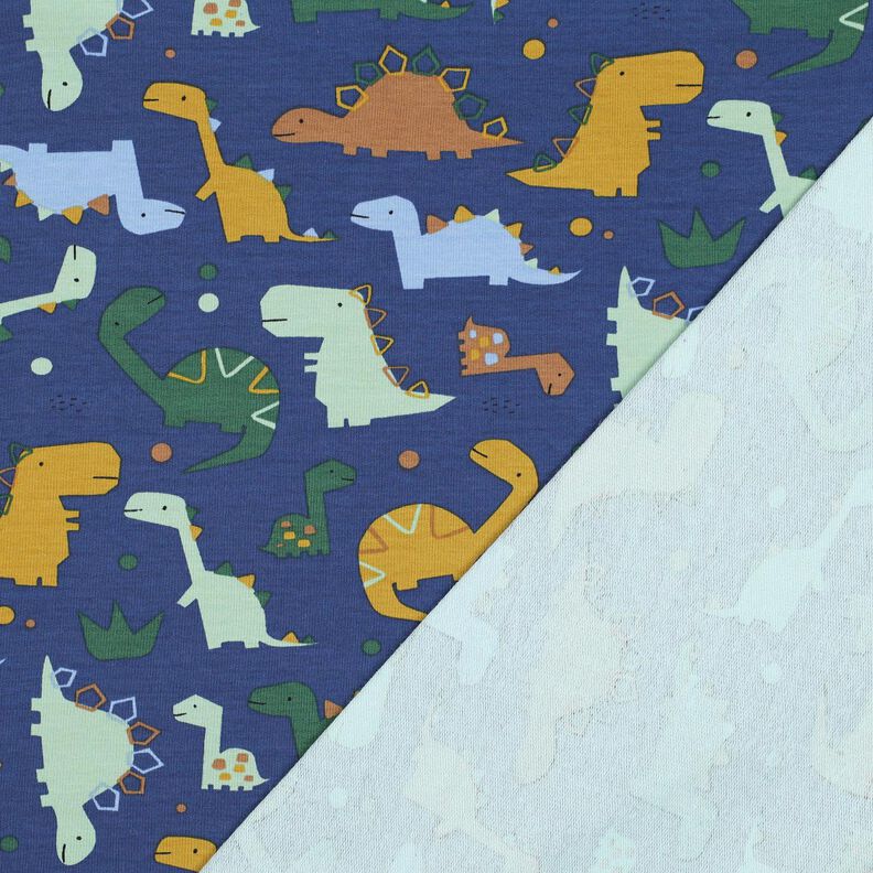 felpa estiva dinosauri | Poppy Fabrics – indaco/azzurro, image number 4
