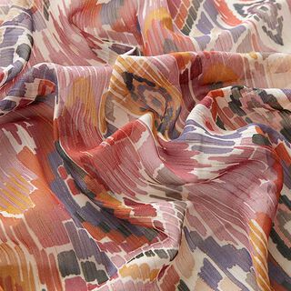 chiffon crespato righe brillanti astratte – bianco lana, 