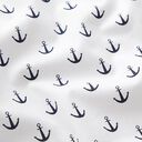 popeline di cotone, piccole ancore – bianco, 