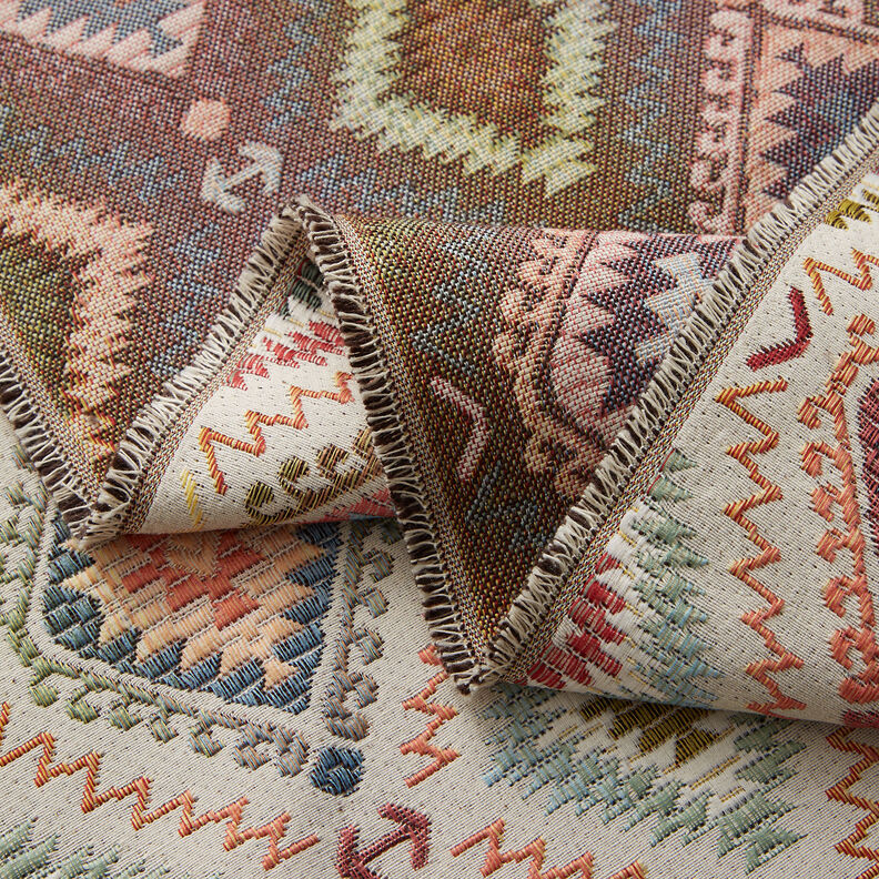 tessuto arredo Jacquard Tappeto indiano – beige chiaro,  image number 3