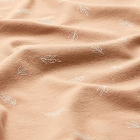 jersey di cotone foglie – marrone chiaro, 