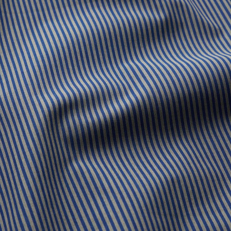 Tessuto per camicia a righe verticali – blu/grigio,  image number 2
