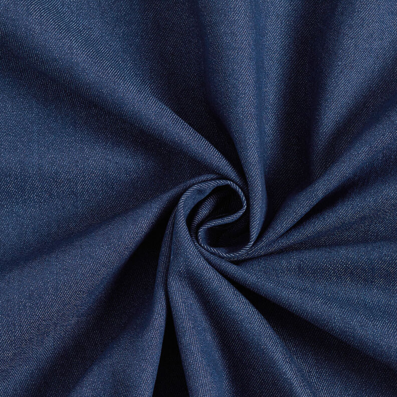 Denim in cotone elasticizzato medio – blu marino, image number 1