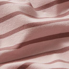 Jersey in cotone a righe strette e larghe – rosa antico chiaro/rosa antico scuro, 