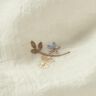 Ricamo floreale in voile increspato – bianco lana/marrone chiaro,  thumbnail number 2