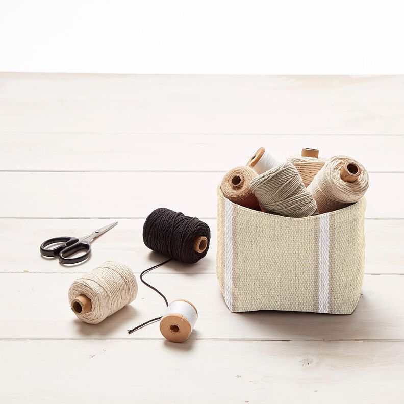 Tessuto in cotone Rustico – anemone/naturale, image number 6