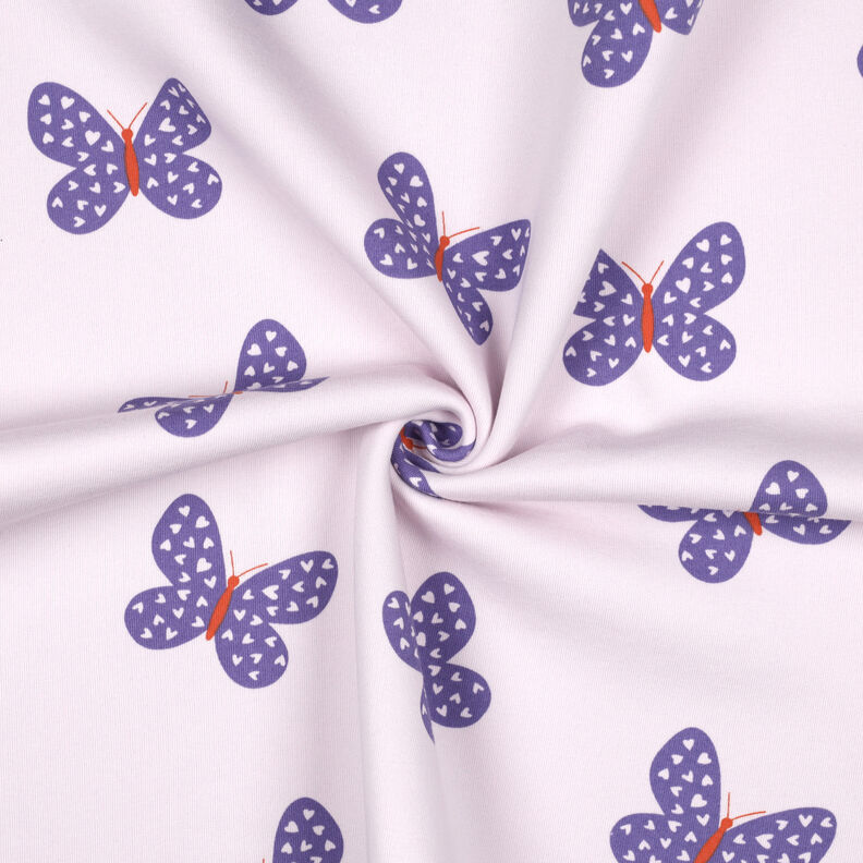 felpa garzata grandi farfalle | Poppy Fabrics – lillà pastello/lilla bluastro, image number 3