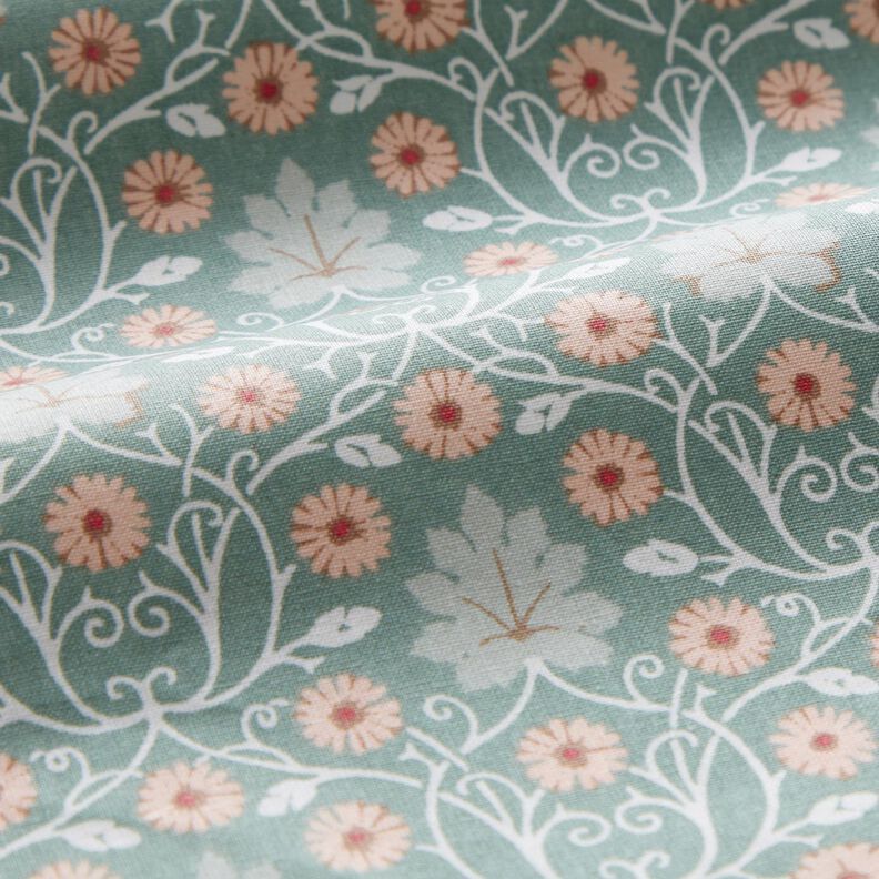 cotone rivestito Delicati tralci fogliari – eucalipto/rosé,  image number 3