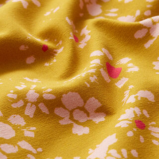 GOTS jersey di cotone camomilla | Tula – giallo curry/rosa, 