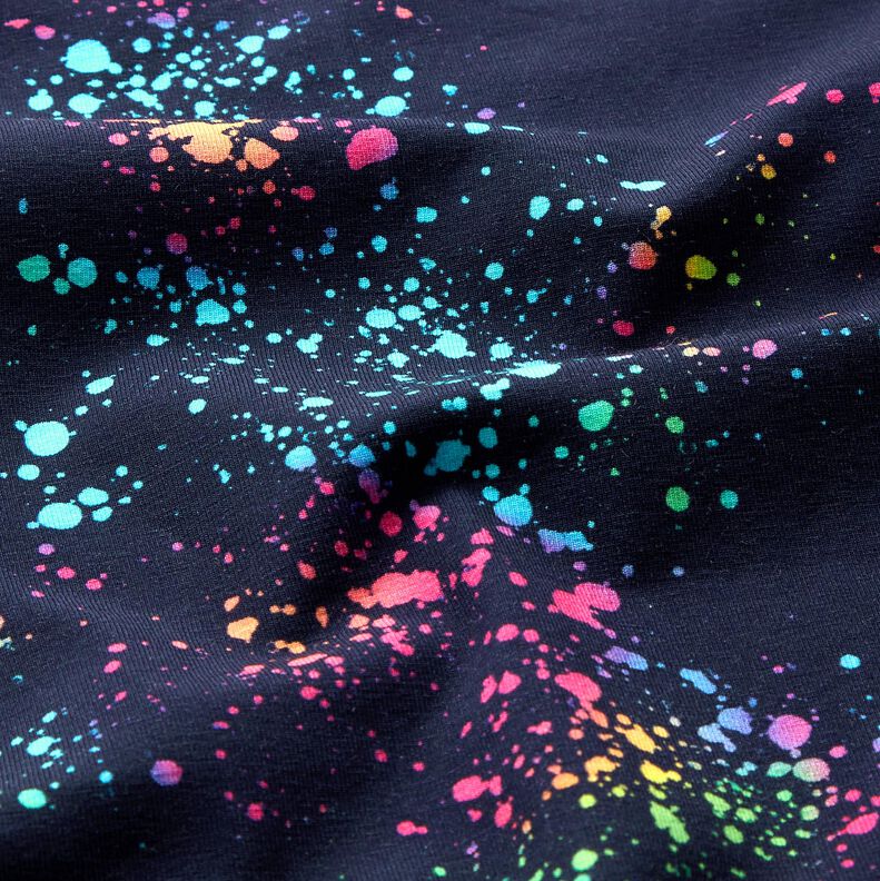 jersey di cotone Macchie di colore variopinte | Glitzerpüppi – blu marino/mix di colori,  image number 1