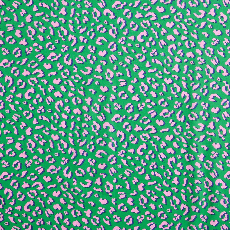 cotone rivestito Leopardo astratto | Poppy Fabrics – verde/rosa, image number 1