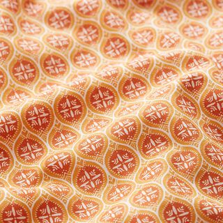 Cretonne di cotone Motivo ornamentale a mattonelle – arancione, 