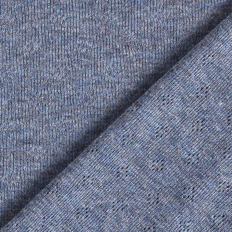 jersey maglia fine con motivi traforati Melange – colore blu jeans,  image number 4