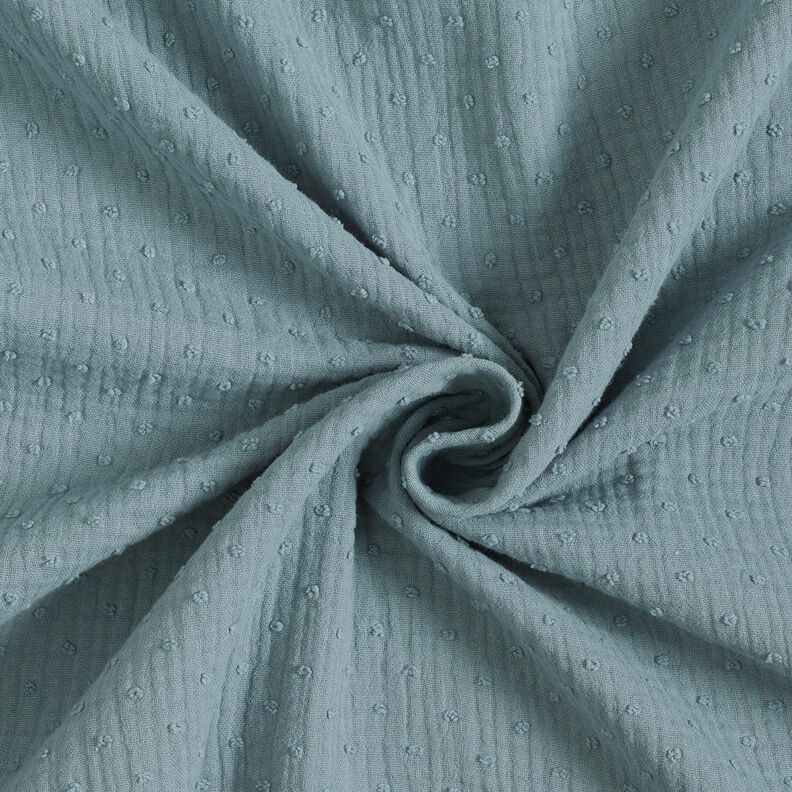 mussolina / tessuto doppio increspato dobby – blu acciaio,  image number 3