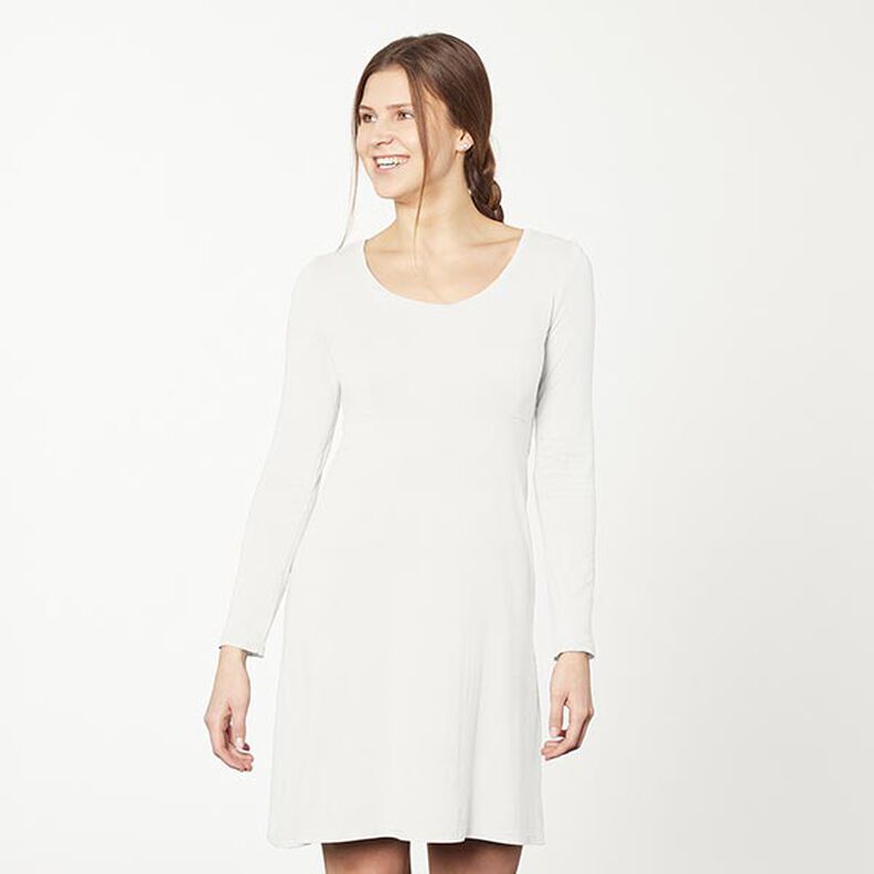 bambù jersey di viscosa tinta unita – bianco lana,  image number 7