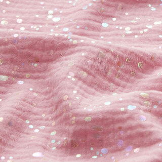 mussolina / tessuto doppio increspato coriandoli stampa laminata – rosa, 