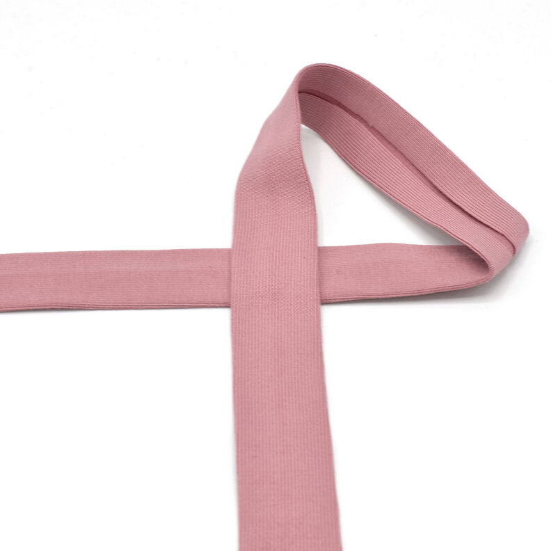 Nastro in sbieco jersey di cotone [20 mm] – rosa antico scuro,  image number 2