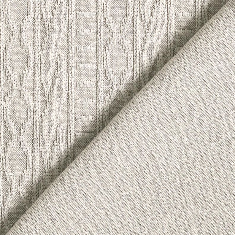 jersey jacquard Misto cotone decorato a righe – grigio seta,  image number 4