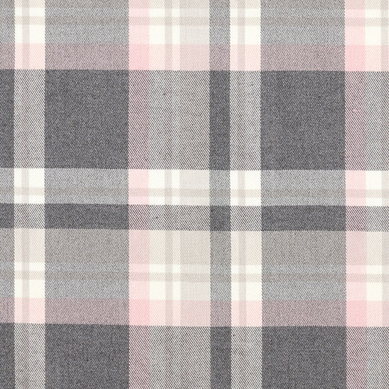 tessuto stretch per pantaloni Quadri scozzesi – grigio ardesia/rosé,  image number 1
