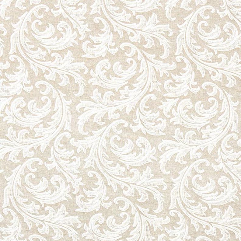 tessuto arredo tessuti canvas motivi ornamentali – naturale/bianco,  image number 1