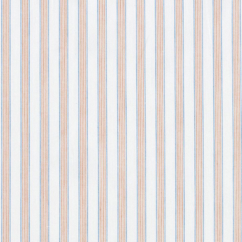 Tessuto di cotone a righe bicolori – bianco lana/albicocca,  image number 1