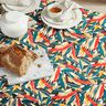 cotone rivestito Foglie delicate – rosso carminio/petrolio,  thumbnail number 7