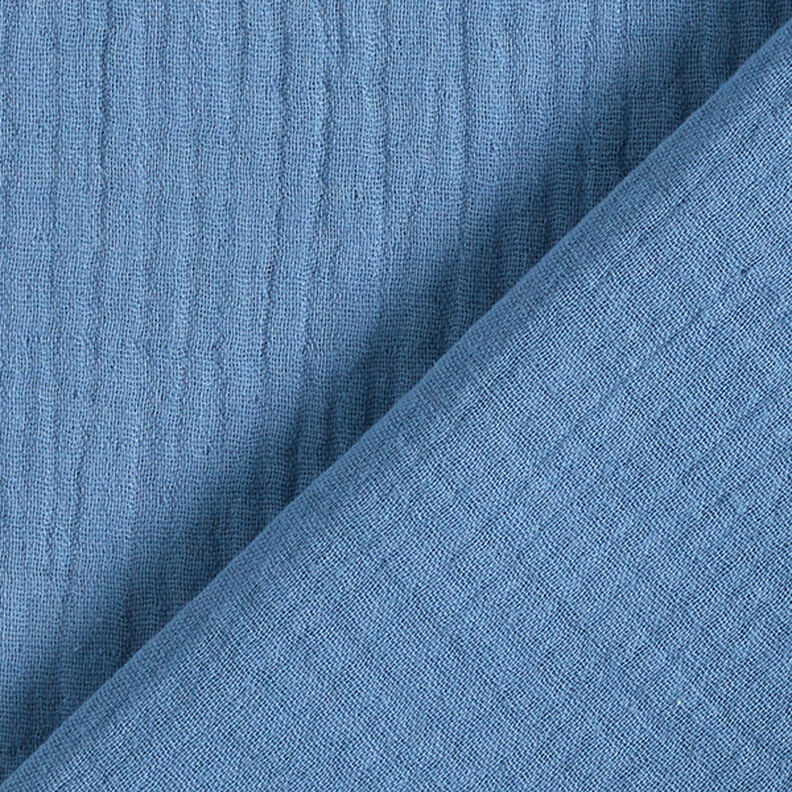 mussolina / tessuto doppio increspato – blu acciaio,  image number 4