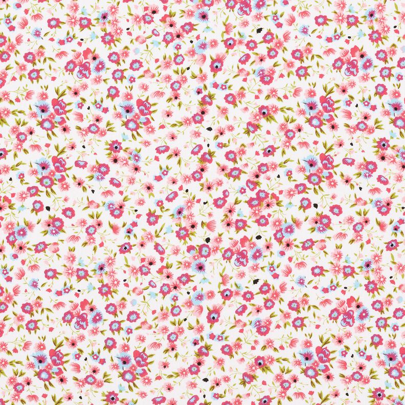 Millefiori in popeline di cotone – bianco/pink,  image number 1