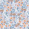 Mare di fiori in popeline di viscosa – azzurro/arancio pesca,  thumbnail number 1