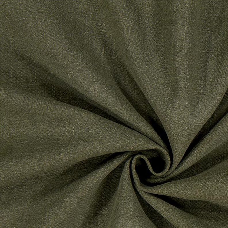 tessuto in lino – prelavato – verde oliva scuro,  image number 1
