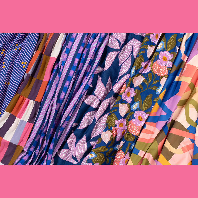 Satin in cotone a strisce | Nerida Hansen – blu marino/pink,  image number 7