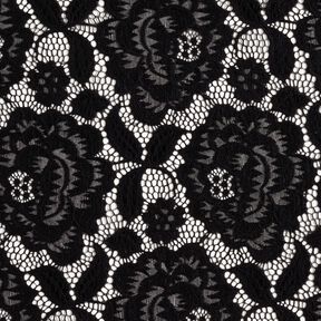 pizzo elastico Boccioli e foglie – nero, 