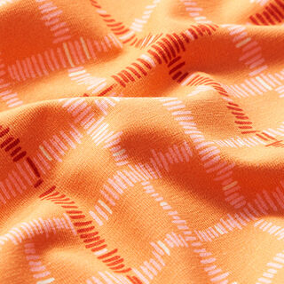 GOTS jersey di cotone quadri | Tula – arancione/terracotta, 