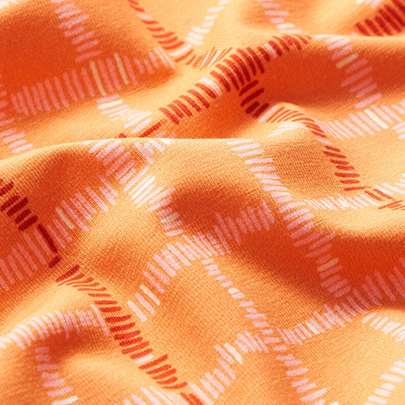 GOTS jersey di cotone quadri | Tula – arancione/terracotta,  image number 2