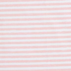 tessuto in cotone cretonne Strisce casual – rosa chiaro/bianco, 